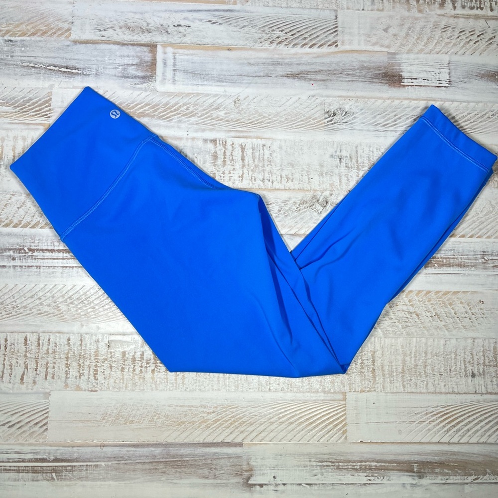 LULULEMON wunder under inseam 23 inch inseam crop leggings Colbat blue WN size 6